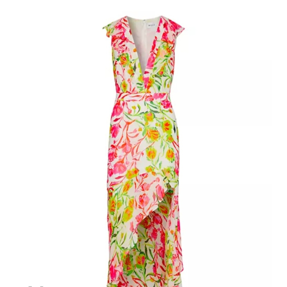 NWT Milly Nancy Neon High Low Floral Dress